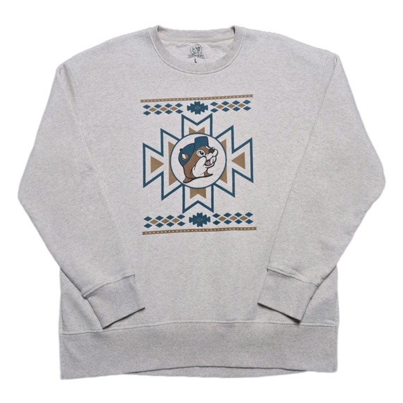 Buc-ees Aztec Tunic Pullover‎ Sweatshirt Soft Womens Large Beige - Picture 12 of 12